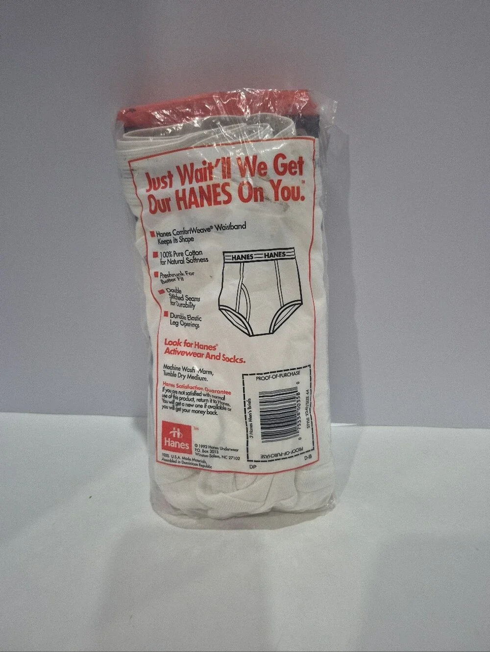 Vintage Men's Hanes Briefs Size 44 New & Sealed